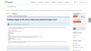 
                            11. Creating Trigger on SF_Users Table cause dashboard login to fail ...