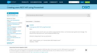 
                            1. Creating users REST API using Powershell - Salesforce Developer ...