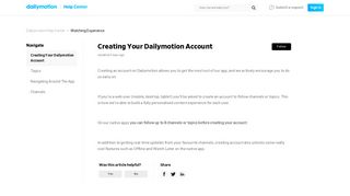 
                            3. Creating Your Dailymotion Account – Dailymotion Help Center