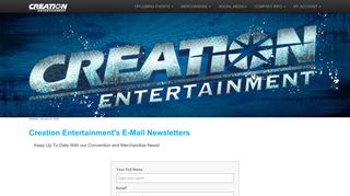 
                            12. Creation Entertainment - Newsletter Sign-Up - The latest news about ...