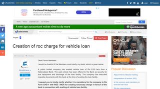 
                            11. Creation of roc charge for vehicle loan - Corporate Law Forum ...