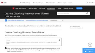 
                            3. Creative Cloud-Applikationen deinstallieren oder ... - Adobe Help Center