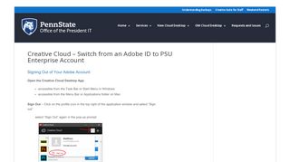 
                            9. Creative Cloud – Switch from an Adobe ID to PSU Enterprise Account ...