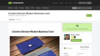 
                            6. Creative Deviser Modern Business card - Print | CodeGrape