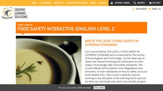 
                            2. Creative Learning Solutions' Food Safety Certificate Level 2