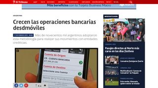 
                            12. Crecen las operaciones bancarias desdmóviles - El Tribuno