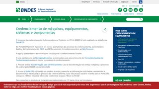 
                            2. Credenciamento de máquinas, equipamentos, sistemas e ... - BNDES