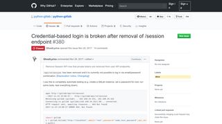 
                            7. Credential-based login is broken after removal of /session endpoint ...