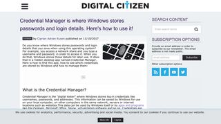 
                            9. Credential Manager is where Windows stores passwords and login ...