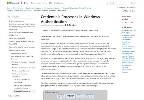 
                            8. Credentials Processes in Windows Authentication | Microsoft Docs