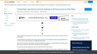 
                            12. Credentials rejected by remote desktop to Windows Azure Web Role ...