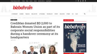 
                            7. CrediMax donated BD 2,000 to Bahrain Women Union as ...