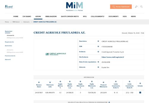 
                            13. CREDIT AGRICOLE FRIULADRIA AZ. | Hi-MTF