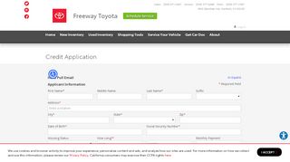 
                            7. Credit Application | Freeway Toyota - Freeway Toyota of Hanford