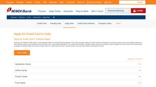 
                            10. Credit Card Apply Online - ICICI Bank