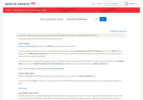 
                            4. Credit Card Payments and Statements FAQ from Bank of ...