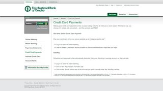 
                            10. Credit Card Payments - FNB Omaha
