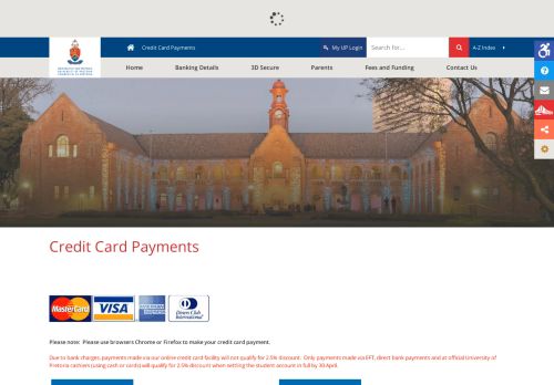 
                            8. Credit Card Payments | University of Pretoria