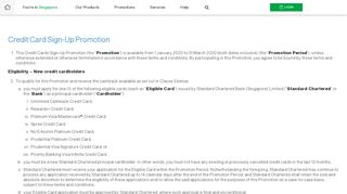 
                            5. Credit Card Sign-Up Promotion - Standard Chartered Singapore