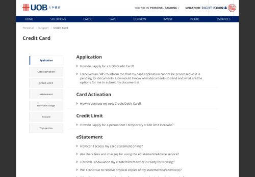 
                            10. Credit Card - UOB