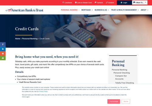 
                            7. Credit Cards | American Bank & Trust