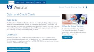 
                            13. Credit Cards and Debit Cards from WestStar Bank