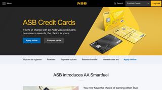 
                            12. Credit cards - ASB credit card options at a glance | ASB - ASB Bank