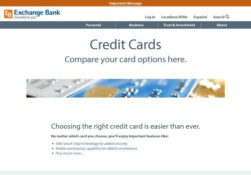 
                            2. Credit Cards – Exchange Bank