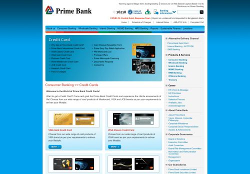 
                            6. Credit Cards - Prime Bank Limited