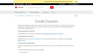 
                            10. Credit Disputes | LexisNexis South Africa