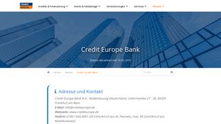 
                            8. Credit Europe Bank: Adresse & Banken-Portrait (Details)