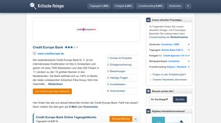 
                            6. Credit Europe Bank Details - Kritische Anleger