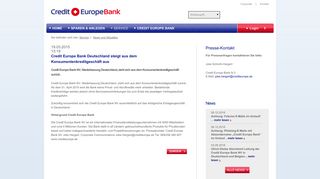 
                            5. Credit Europe Bank Deutschland steigt aus dem ...