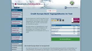 
                            3. Credit Europe Bank Tagesgeld - Konditionen im Test