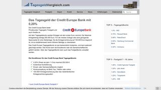 
                            7. Credit Europe Bank Tagesgeld mit 0,20% Zinsen Kontakt & Login
