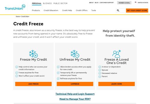 
                            9. Credit Freeze | Freeze My Credit | TransUnion