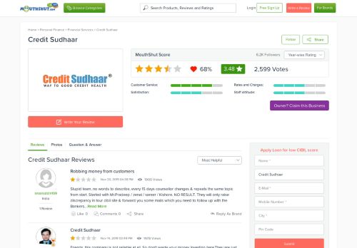 
                            7. CREDIT SUDHAAR Reviews, CREDIT SUDHAAR India, Online ...