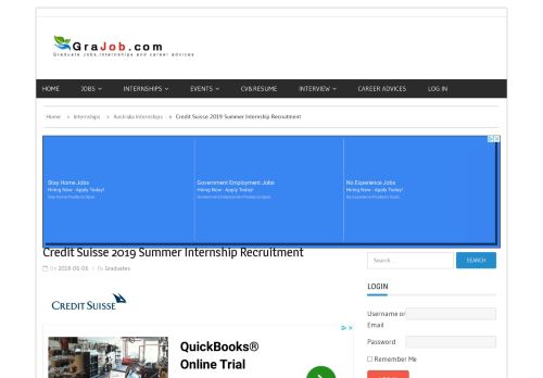 
                            8. Credit Suisse 2019 Summer Internship Recruitment – Graduate Jobs ...
