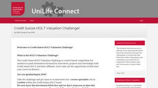 
                            4. Credit Suisse HOLT Valuation Challenge! - UniLife Connect
