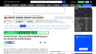 
                            7. Credit Suisse : Nouvel Online Banking pour les clients du Credit ...