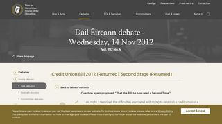 
                            13. Credit Union Bill 2012 (Resumed): Second Stage (Resumed) – Dáil ...