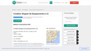 
                            7. Creditex-Aluguer de Equipamentos S.A em Lisboa (NIF 502825812)