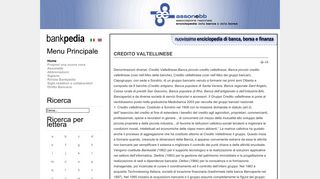 
                            5. CREDITO VALTELLINESE - Bankpedia