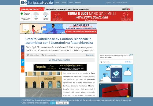 
                            10. Credito Valtellinese ex Carifano, sindacati in assemblea con i ...