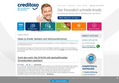 
                            12. creditolo Aktuell - News zu Kredit, Banken und Verbraucherschutz