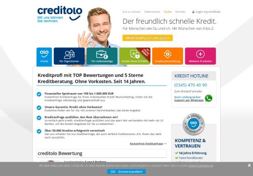 
                            4. creditolo - Kreditprofi mit TOP Bewertungen und 5 Sterne Kreditberatung