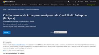 
                            2. Créditos para Visual Studio Enterprise (BizSpark) | Microsoft Azure