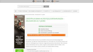 
                            10. CreditPlus Bank AG Festgeld Erfahrungen 2019» Anlegen bis 7 Jahre