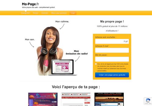 
                            2. Créer sa page perso gratuitement - 100% gratuit