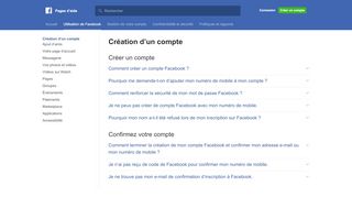 
                            8. Créer un compte | Pages d'aide de Facebook | Facebook